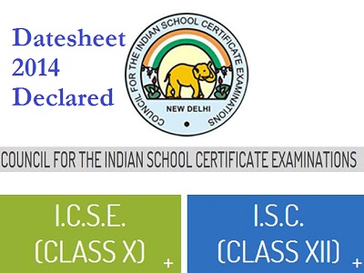 ICSE ISC DATESHEET 2014